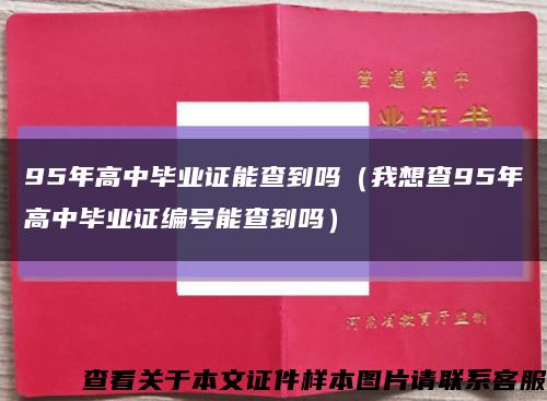 95年高中毕业证能查到吗（我想查95年高中毕业证编号能查到吗）缩略图