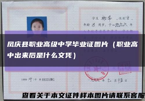 凤庆县职业高级中学毕业证图片（职业高中出来后是什么文凭）缩略图