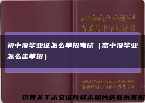 初中没毕业证怎么单招考试（高中没毕业怎么走单招）缩略图