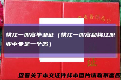桃江一职高毕业证（桃江一职高和桃江职业中专是一个吗）缩略图