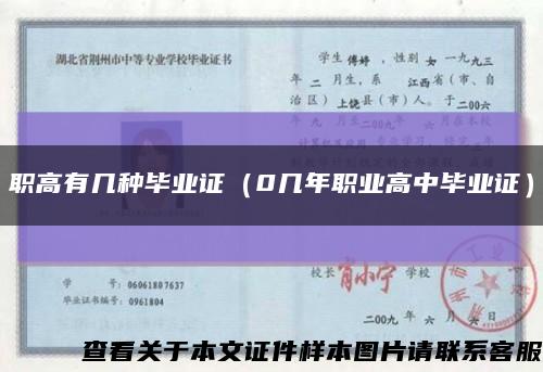 职高有几种毕业证（0几年职业高中毕业证）缩略图