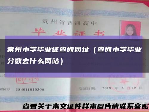 常州小学毕业证查询网址（查询小学毕业分数去什么网站）缩略图