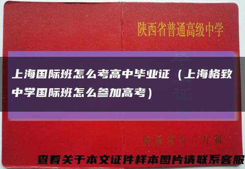 上海国际班怎么考高中毕业证（上海格致中学国际班怎么参加高考）缩略图