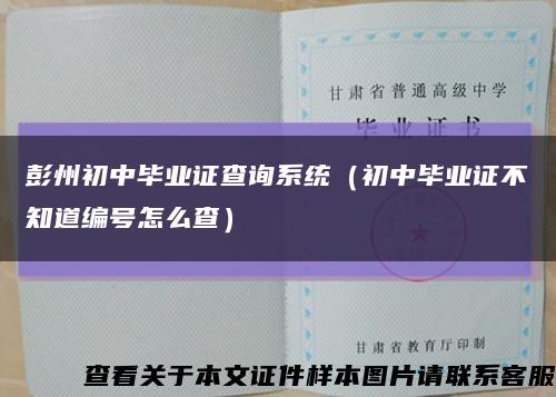 彭州初中毕业证查询系统（初中毕业证不知道编号怎么查）缩略图