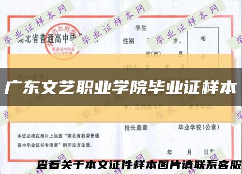 广东文艺职业学院毕业证样本缩略图