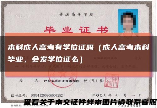 本科成人高考有学位证吗（成人高考本科毕业，会发学位证么）缩略图