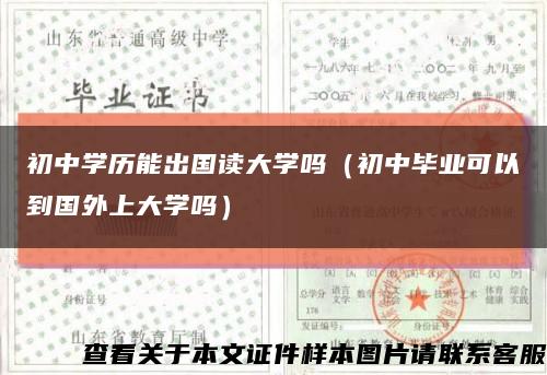 初中学历能出国读大学吗（初中毕业可以到国外上大学吗）缩略图
