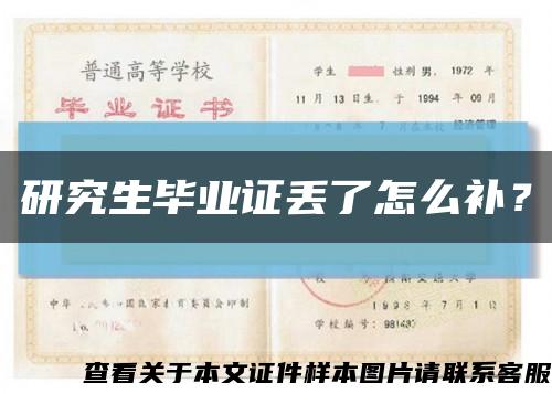 研究生毕业证丢了怎么补？缩略图