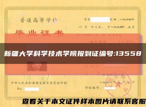 新疆大学科学技术学院报到证编号:13558缩略图