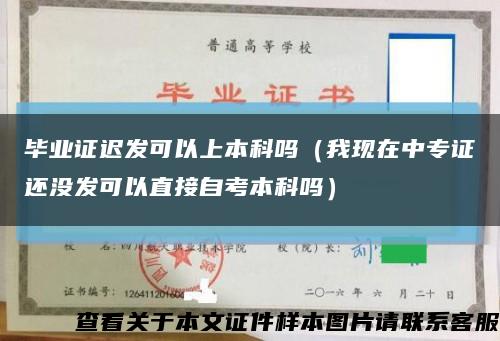 毕业证迟发可以上本科吗（我现在中专证还没发可以直接自考本科吗）缩略图