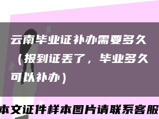 云南毕业证补办需要多久（报到证丢了，毕业多久可以补办）缩略图