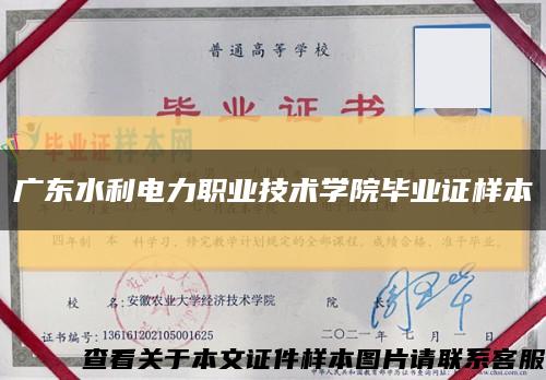 广东水利电力职业技术学院毕业证样本缩略图