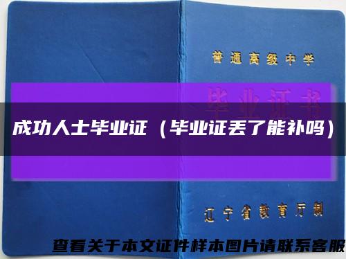 成功人士毕业证（毕业证丢了能补吗）缩略图