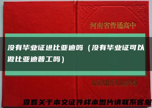 没有毕业证进比亚迪吗（没有毕业证可以做比亚迪普工吗）缩略图