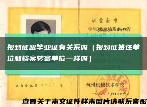 报到证跟毕业证有关系吗（报到证签往单位和档案转寄单位一样吗）缩略图