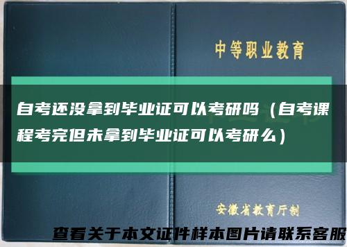自考还没拿到毕业证可以考研吗（自考课程考完但未拿到毕业证可以考研么）缩略图