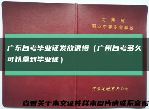 广东自考毕业证发放很慢（广州自考多久可以拿到毕业证）缩略图