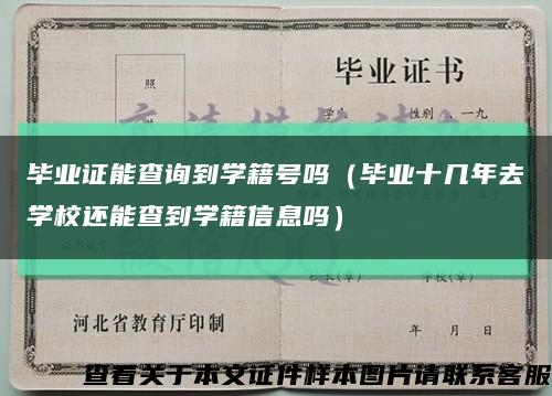 毕业证能查询到学籍号吗（毕业十几年去学校还能查到学籍信息吗）缩略图