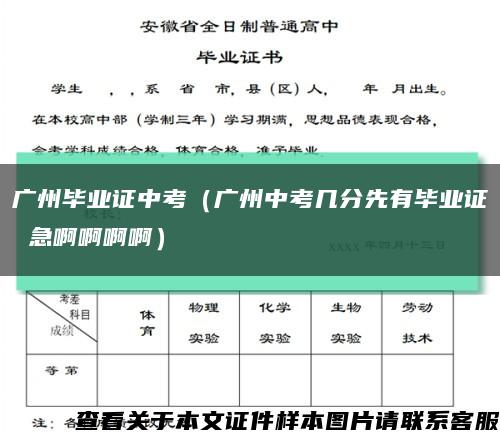广州毕业证中考（广州中考几分先有毕业证 急啊啊啊啊）缩略图
