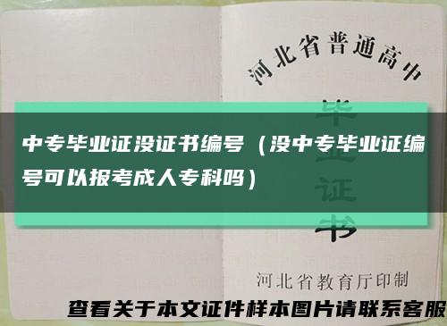 中专毕业证没证书编号（没中专毕业证编号可以报考成人专科吗）缩略图