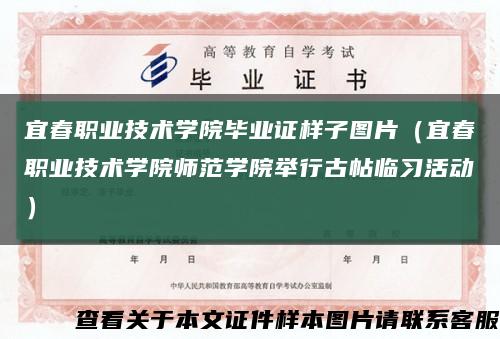宜春职业技术学院毕业证样子图片（宜春职业技术学院师范学院举行古帖临习活动）缩略图