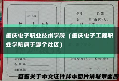 重庆电子职业技术学院（重庆电子工程职业学院属于哪个社区）缩略图