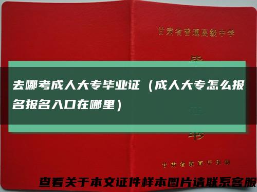 去哪考成人大专毕业证（成人大专怎么报名报名入口在哪里）缩略图