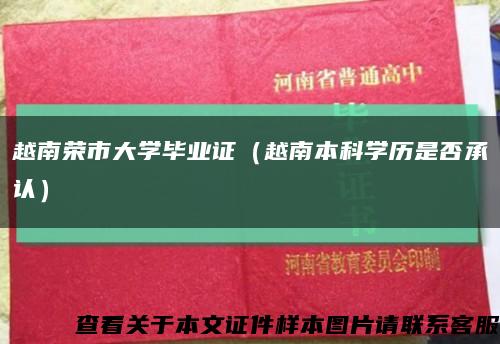 越南荣市大学毕业证（越南本科学历是否承认）缩略图