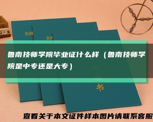 鲁南技师学院毕业证什么样（鲁南技师学院是中专还是大专）缩略图
