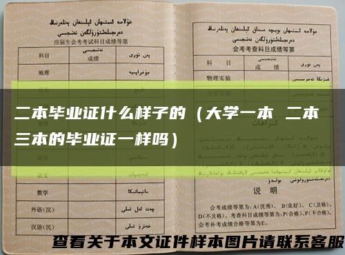 二本毕业证什么样子的（大学一本 二本 三本的毕业证一样吗）缩略图