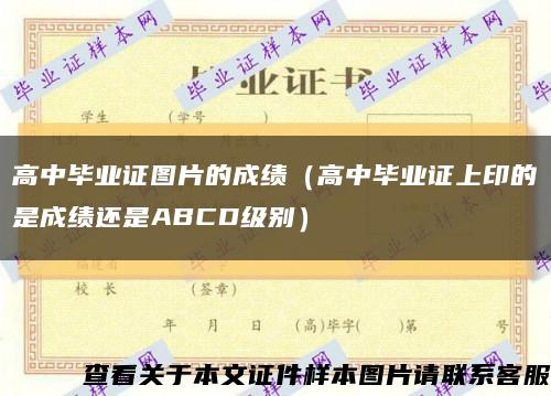 高中毕业证图片的成绩（高中毕业证上印的是成绩还是ABCD级别）缩略图