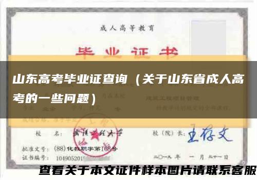 山东高考毕业证查询（关于山东省成人高考的一些问题）缩略图
