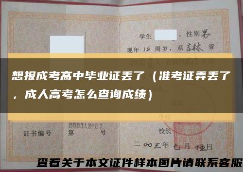 想报成考高中毕业证丢了（准考证弄丢了，成人高考怎么查询成绩）缩略图