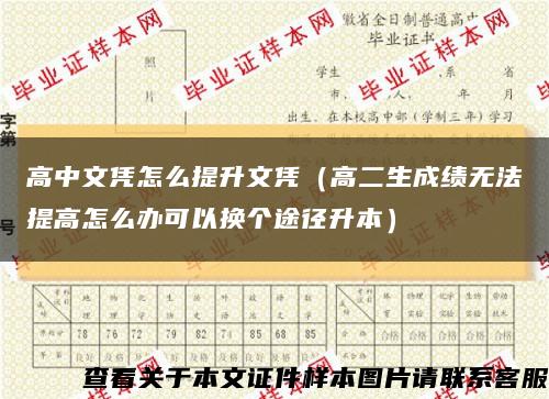 高中文凭怎么提升文凭（高二生成绩无法提高怎么办可以换个途径升本）缩略图