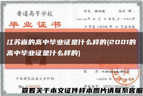 江苏省的高中毕业证是什么样的(2001的高中毕业证是什么样的)缩略图