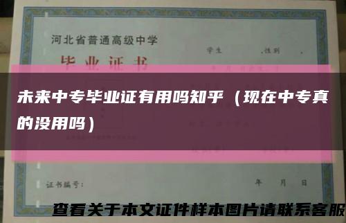 未来中专毕业证有用吗知乎（现在中专真的没用吗）缩略图