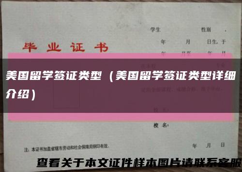 美国留学签证类型（美国留学签证类型详细介绍）缩略图