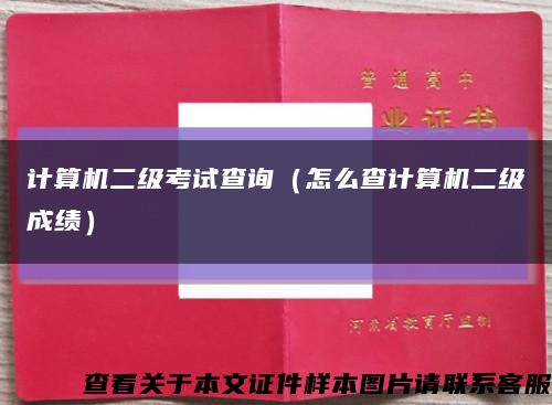 计算机二级考试查询（怎么查计算机二级成绩）缩略图