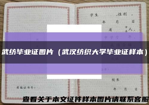 武纺毕业证图片（武汉纺织大学毕业证样本）缩略图