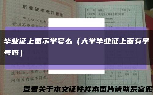 毕业证上显示学号么（大学毕业证上面有学号吗）缩略图