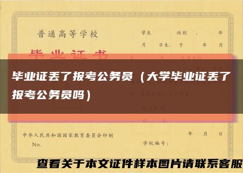 毕业证丢了报考公务员（大学毕业证丢了报考公务员吗）缩略图