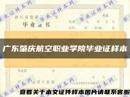 广东肇庆航空职业学院毕业证样本缩略图