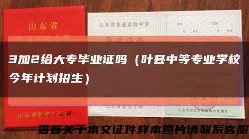 3加2给大专毕业证吗（叶县中等专业学校今年计划招生）缩略图