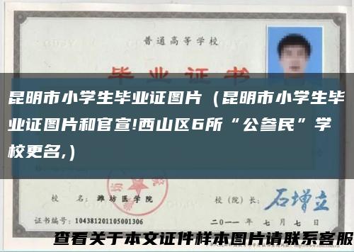 昆明市小学生毕业证图片（昆明市小学生毕业证图片和官宣!西山区6所“公参民”学校更名,）缩略图