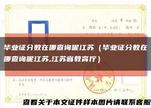 毕业证分数在哪查询呢江苏（毕业证分数在哪查询呢江苏,江苏省教育厅）缩略图