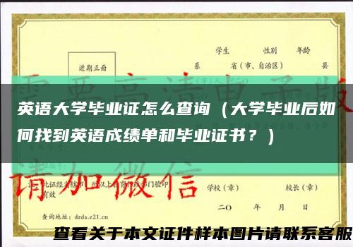 英语大学毕业证怎么查询（大学毕业后如何找到英语成绩单和毕业证书？）缩略图