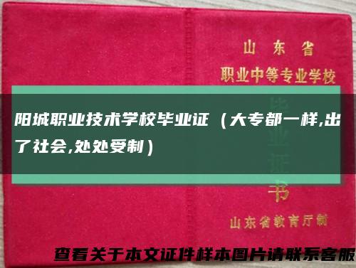 阳城职业技术学校毕业证（大专都一样,出了社会,处处受制）缩略图
