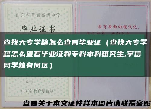 查找大专学籍怎么查看毕业证（查找大专学籍怎么查看毕业证和专科本科研究生,学信网学籍有何区）缩略图
