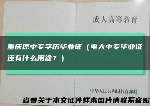 重庆原中专学历毕业证（电大中专毕业证还有什么用途？）缩略图
