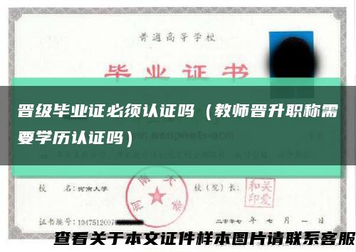 晋级毕业证必须认证吗（教师晋升职称需要学历认证吗）缩略图